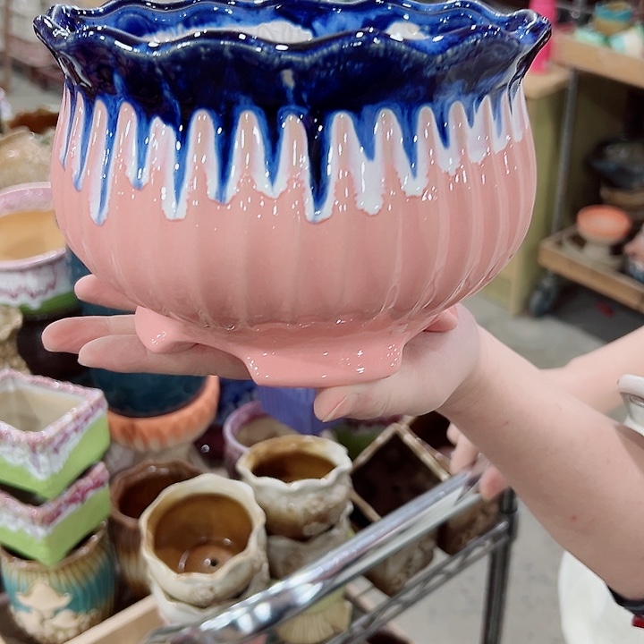 有孔.凑满10元发货多肉陶瓷花盆！