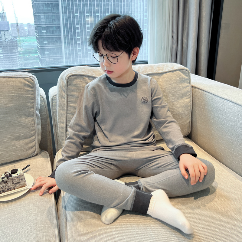 男童秋衣秋裤套装2025新款德绒保暖纯棉中大儿童春秋冬款男孩内衣