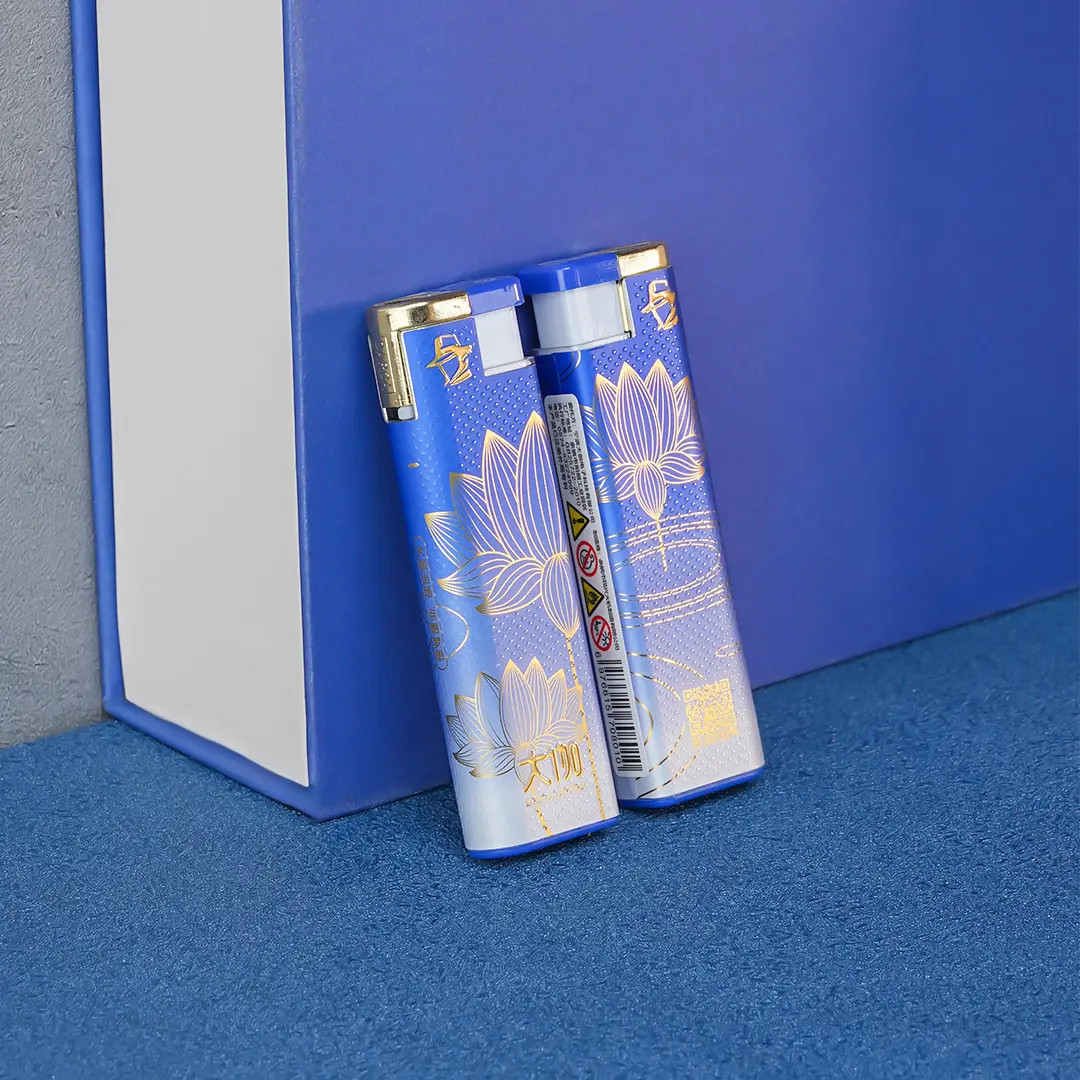 大伽静心莲花防爆加厚直冲防摔可充气防风打火机送礼家用火焰