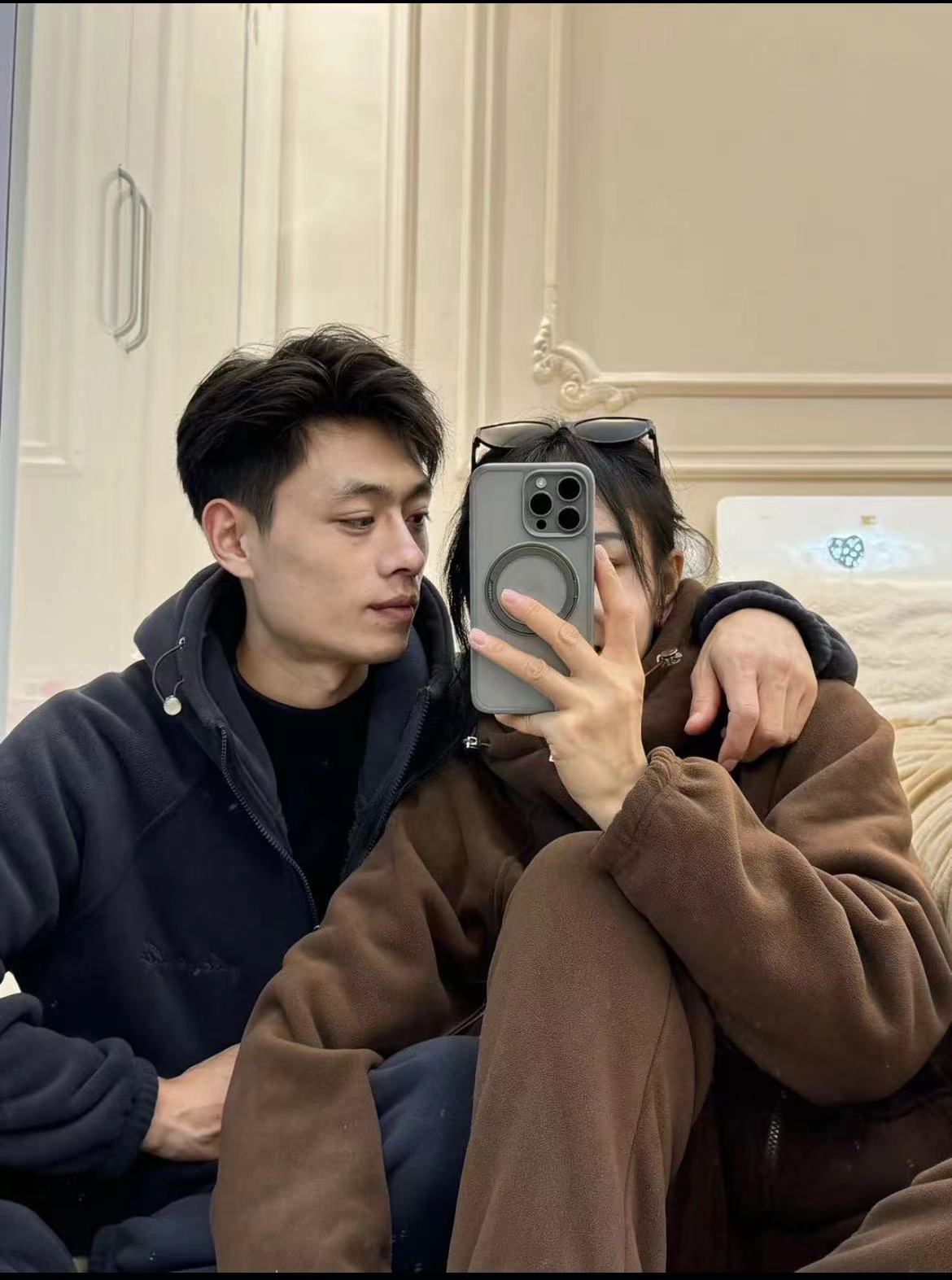 申老表秋冬新款情侣海豚绒（连帽）家外两穿加绒加厚家外两穿家居服