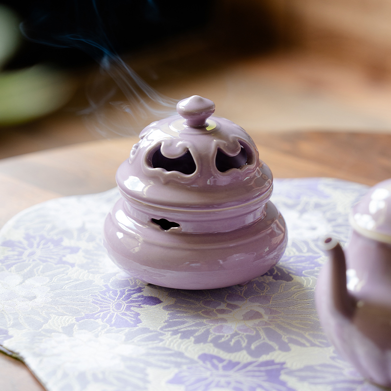 赞朴紫气东来圣瑶三足香炉茶道配件家用新中式檀香炉香薰炉沉香器