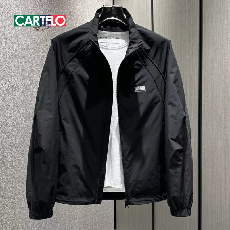 卡帝乐鳄鱼外套新款2026款潮牌工装立领夹克男装春秋户外休闲上衣