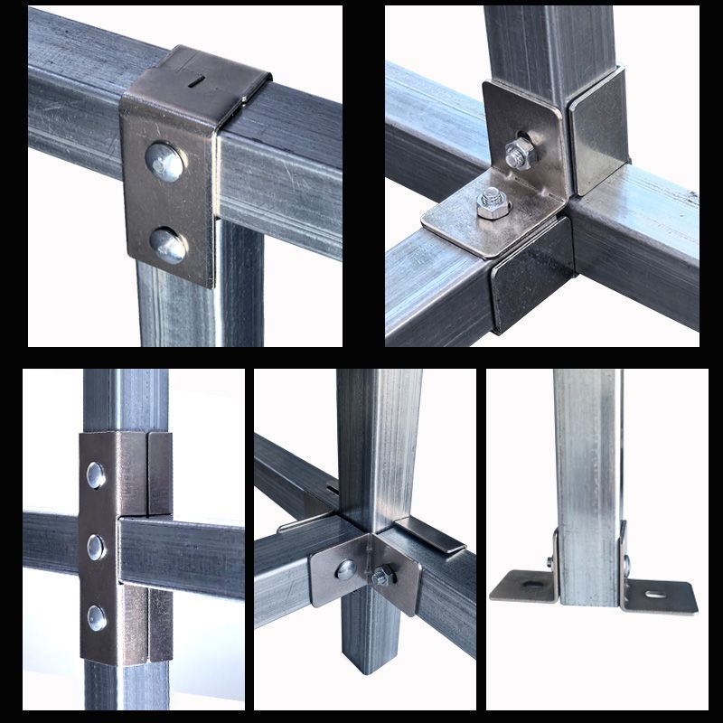 40方管连接件通用配件镀锌免焊接卡扣两通三通紧固件固定货架组装