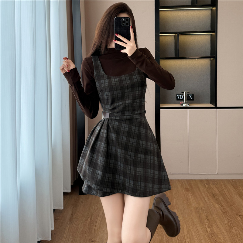 设计感法式名媛两件套装裙2025秋冬季打底1518大学生蹦迪辣妹套装