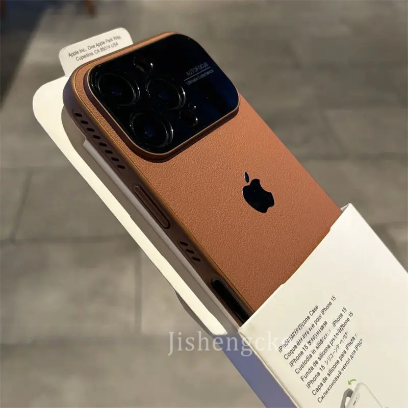 新款大视窗精孔散热适用iphone16pro手机壳素皮15pro时尚14pro潮