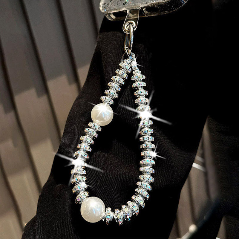 正品原创手机挂绳高端带钻手腕链子轻奢手工串珠短链子水钻饰品挂