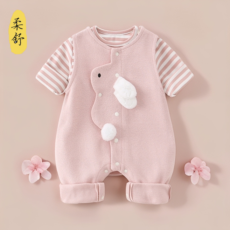 婴儿a类背带裤套装宝宝秋季新款衣服小童儿童女童童装连体衣