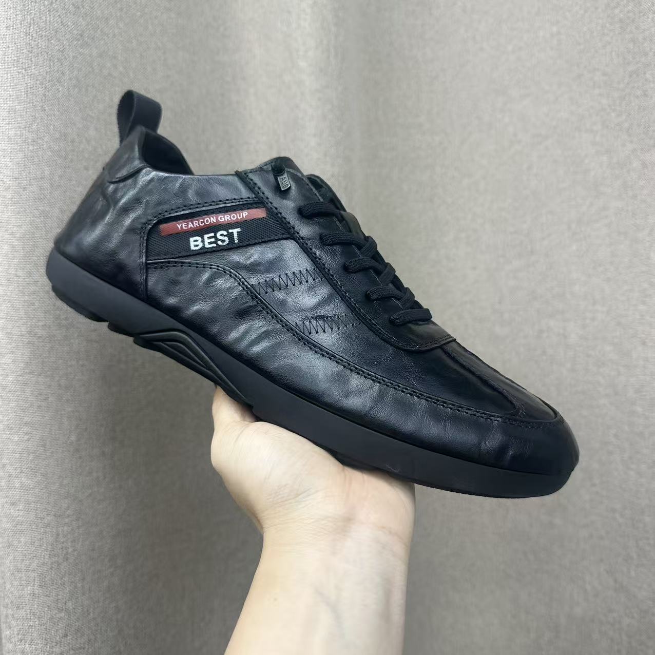 头层牛皮2025年秋季新款男士休闲系带真皮皮鞋男韩版潮流透气百搭