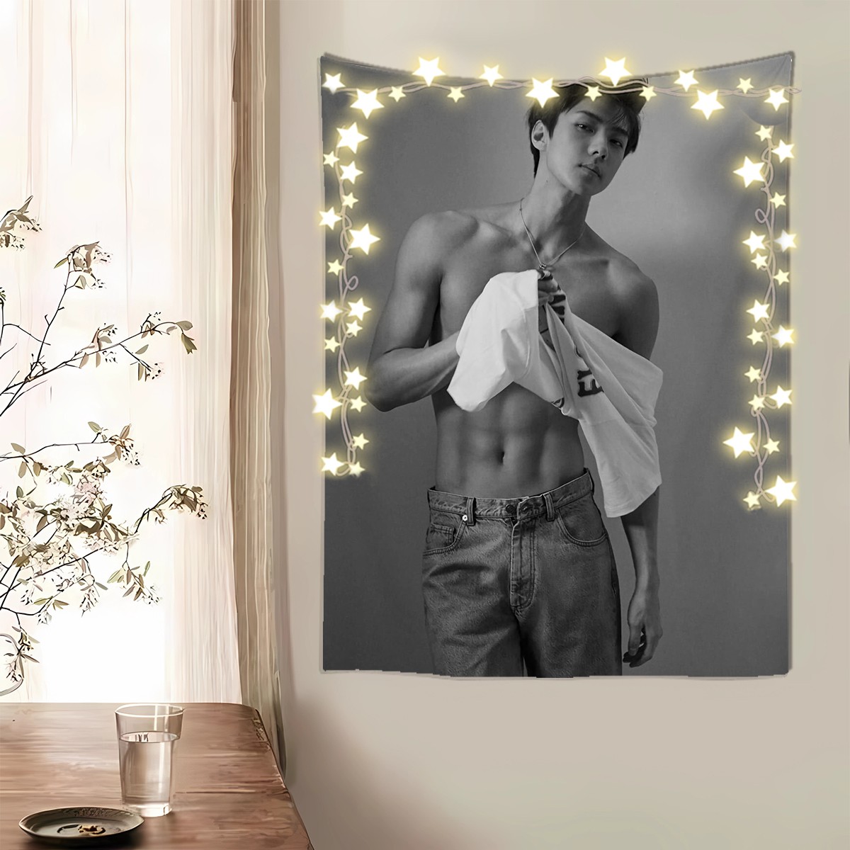 【exo】腹肌吴世勋明星粉丝周边房间卧室出租屋装饰背景布墙挂布