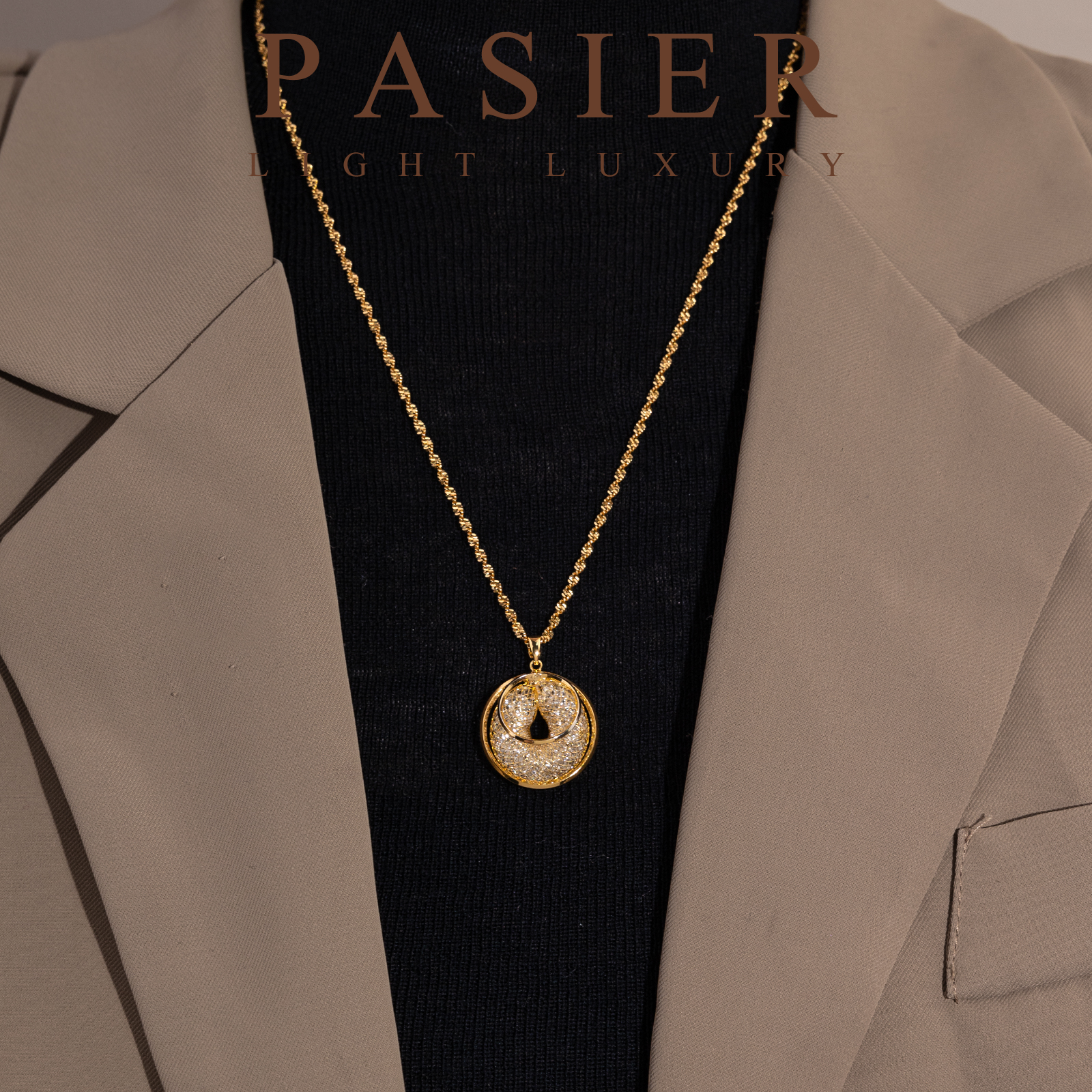 铜合金合成锆石项链 铂思亚  气质大气毛衣链项链 琳琅BD8071