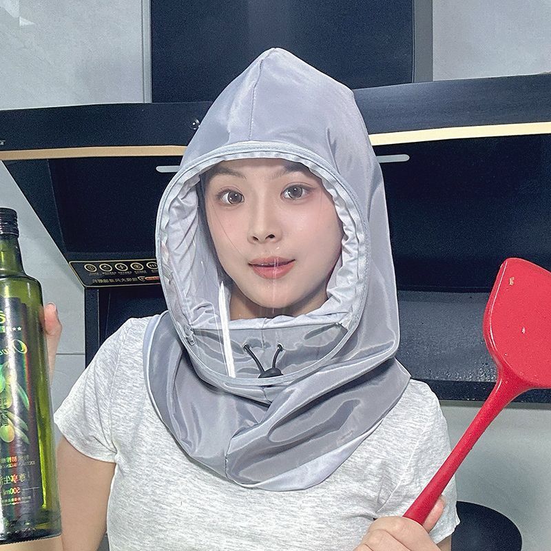 新疆厨房帽子防油烟面罩女款做饭炒菜防油溅防护帽农用打药防尘防