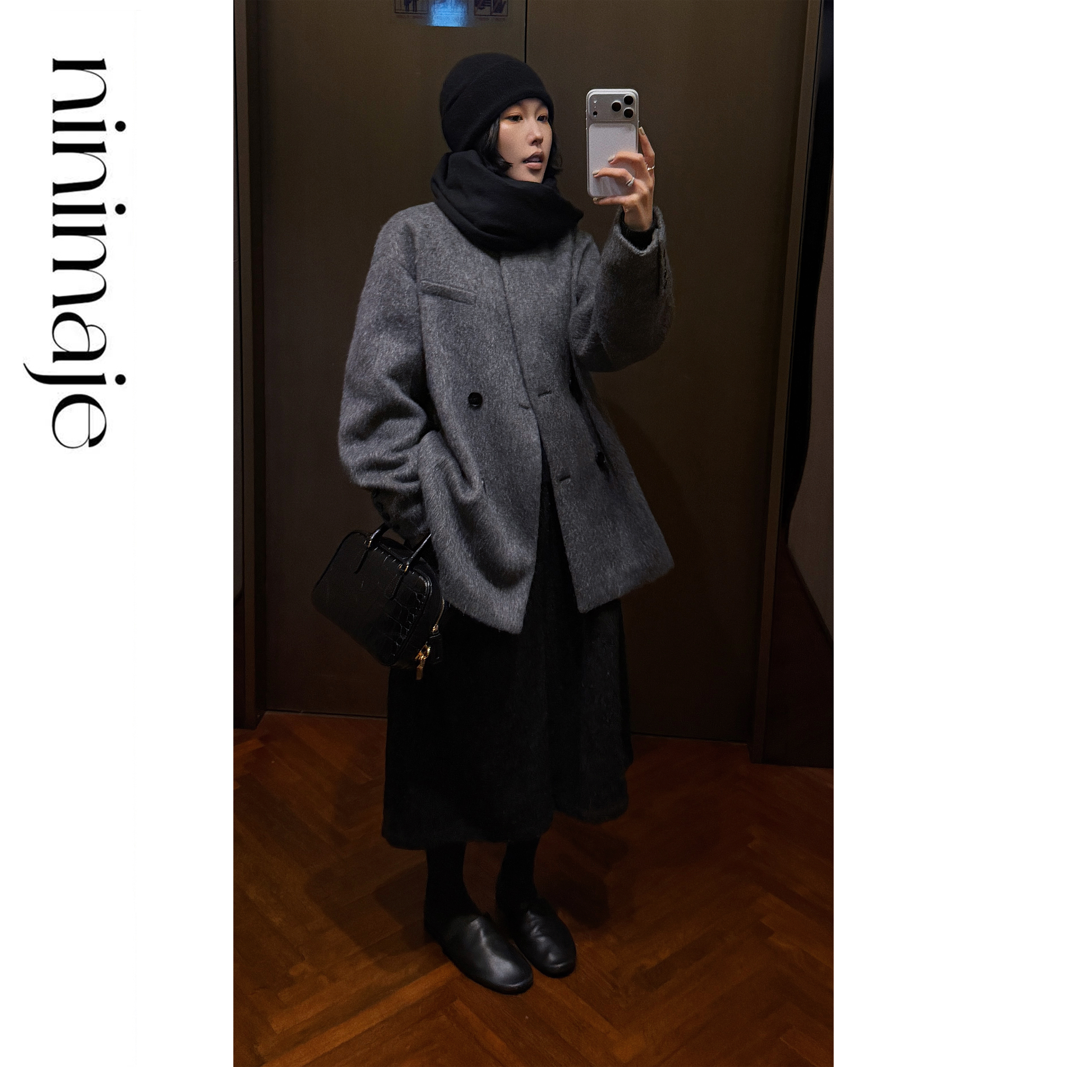 NanBeiBei 海鸥灰羊呢子拉毛西装 7866