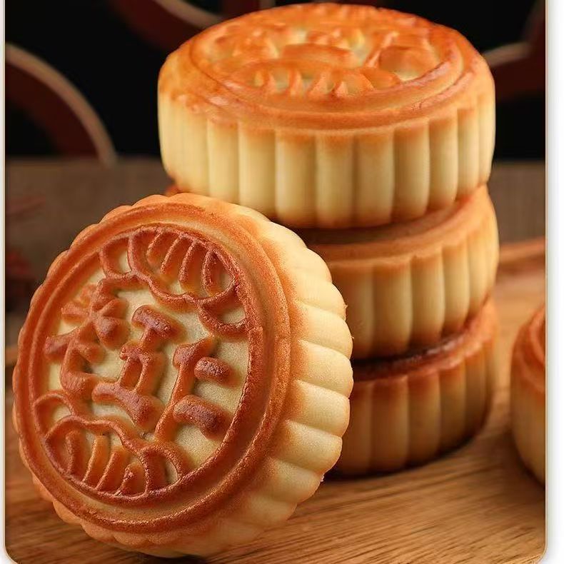 老式五仁月饼传统广式口味皮薄馅足中秋糕点零食