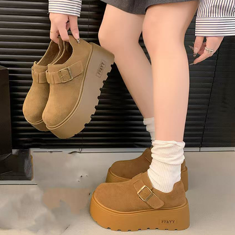 牛皮勃肯鞋女春夏时尚穿搭增高厚底一脚蹬复古女款鞋A-605-1