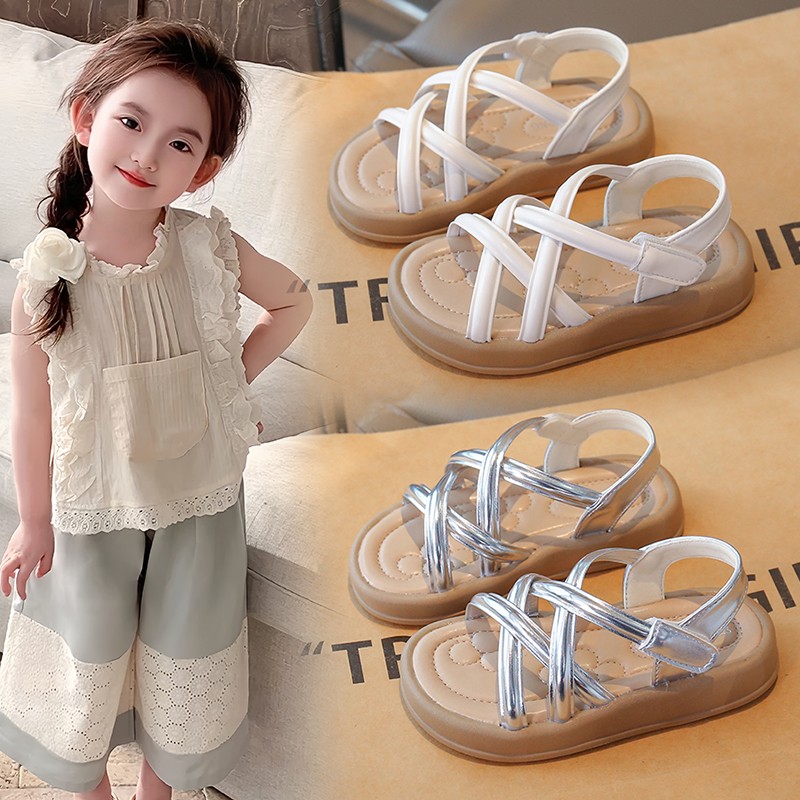 ABC女童休闲公主凉2025新款夏季儿童凉鞋中大童时尚鞋厚底软底沙