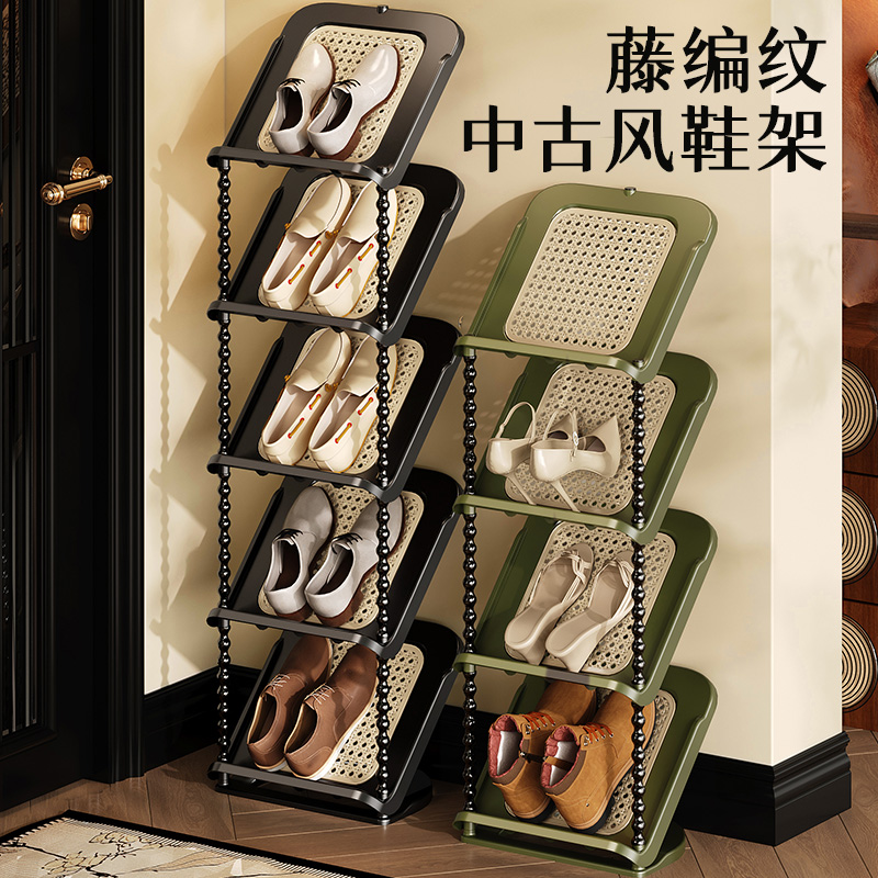 中古风鞋架多层家用门口入户小窄简易出租房用卧室鞋柜鞋子收纳