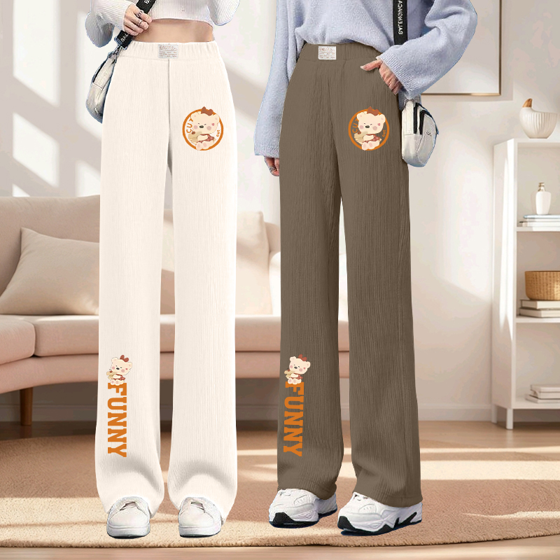 春秋季儿童女孩直筒灯芯绒长裤洋气外穿运动休闲百搭中小童裤子潮