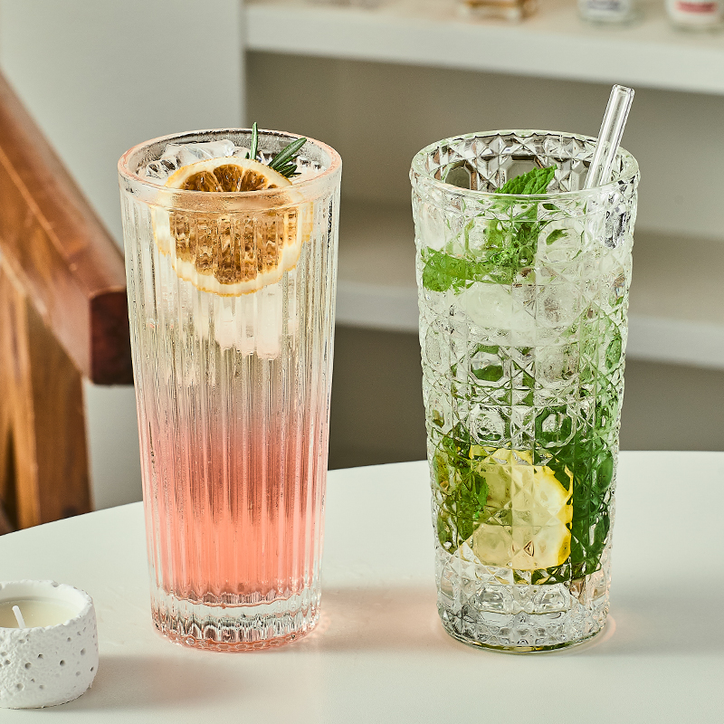 简约高颜值玻璃杯大容量ins带盖吸管杯果汁杯饮料杯咖啡冰美式杯