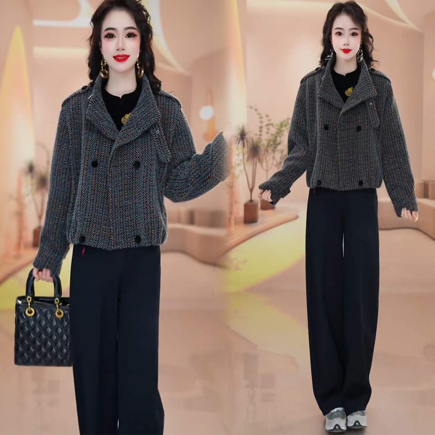 时尚休闲短外套女2025秋季新款时髦立领洋气显瘦减龄气质百搭外套