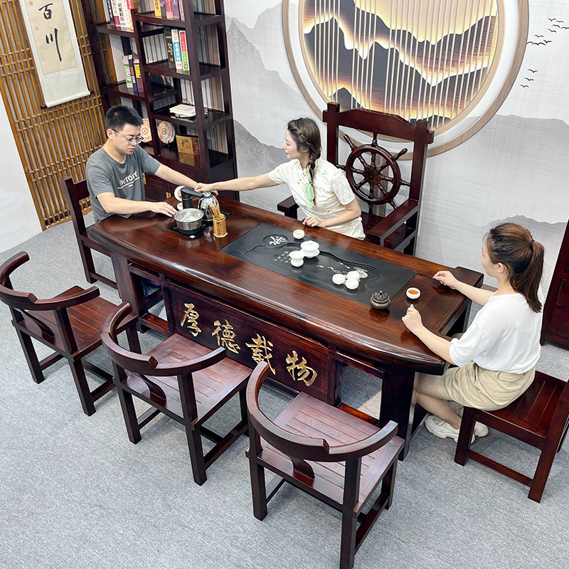 老船木茶桌椅组合中式实木家用茶台一整套2025新款高端办公泡茶几