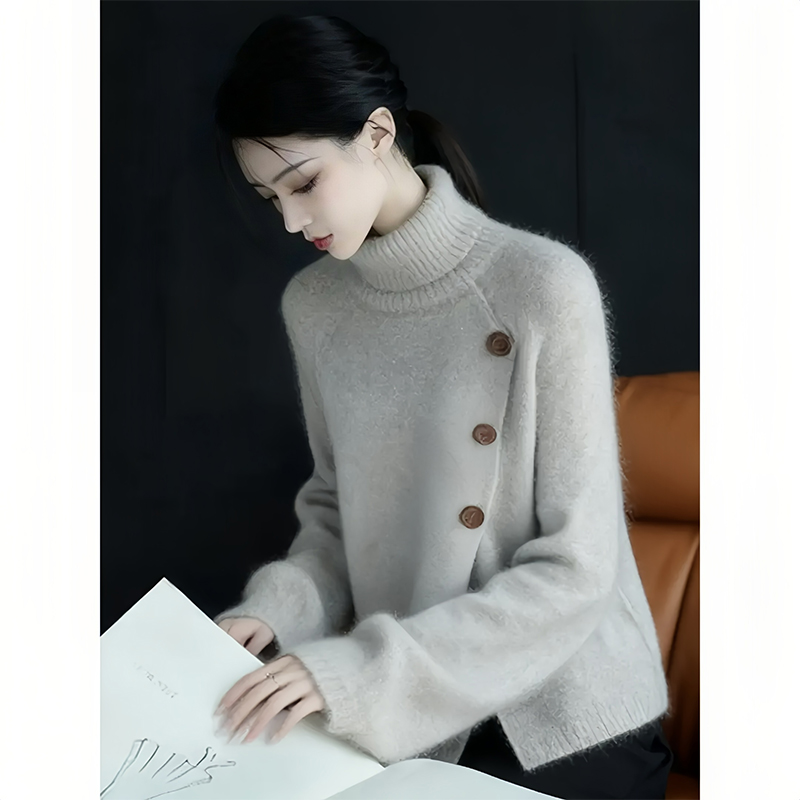 温柔显白纯色百搭长袖针织衫女2026秋冬季新款高级感穿搭减龄毛衣