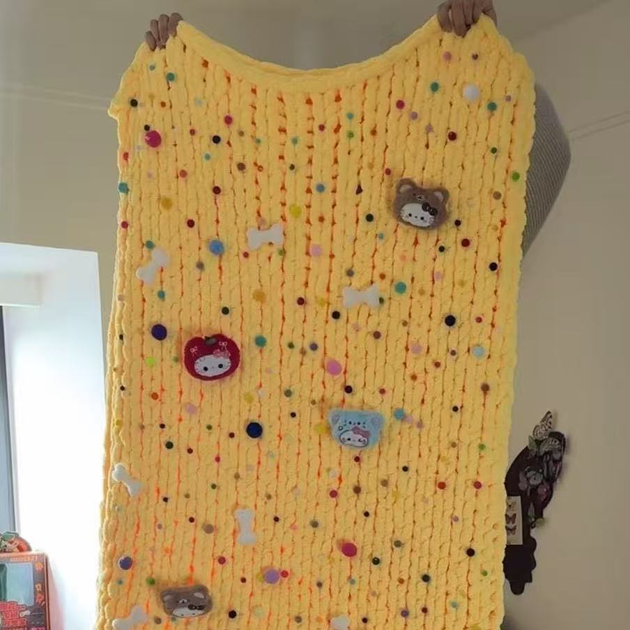 手工毛毯diy创意材料包含教程毯子芝士黄亲手织送女朋友创意礼物