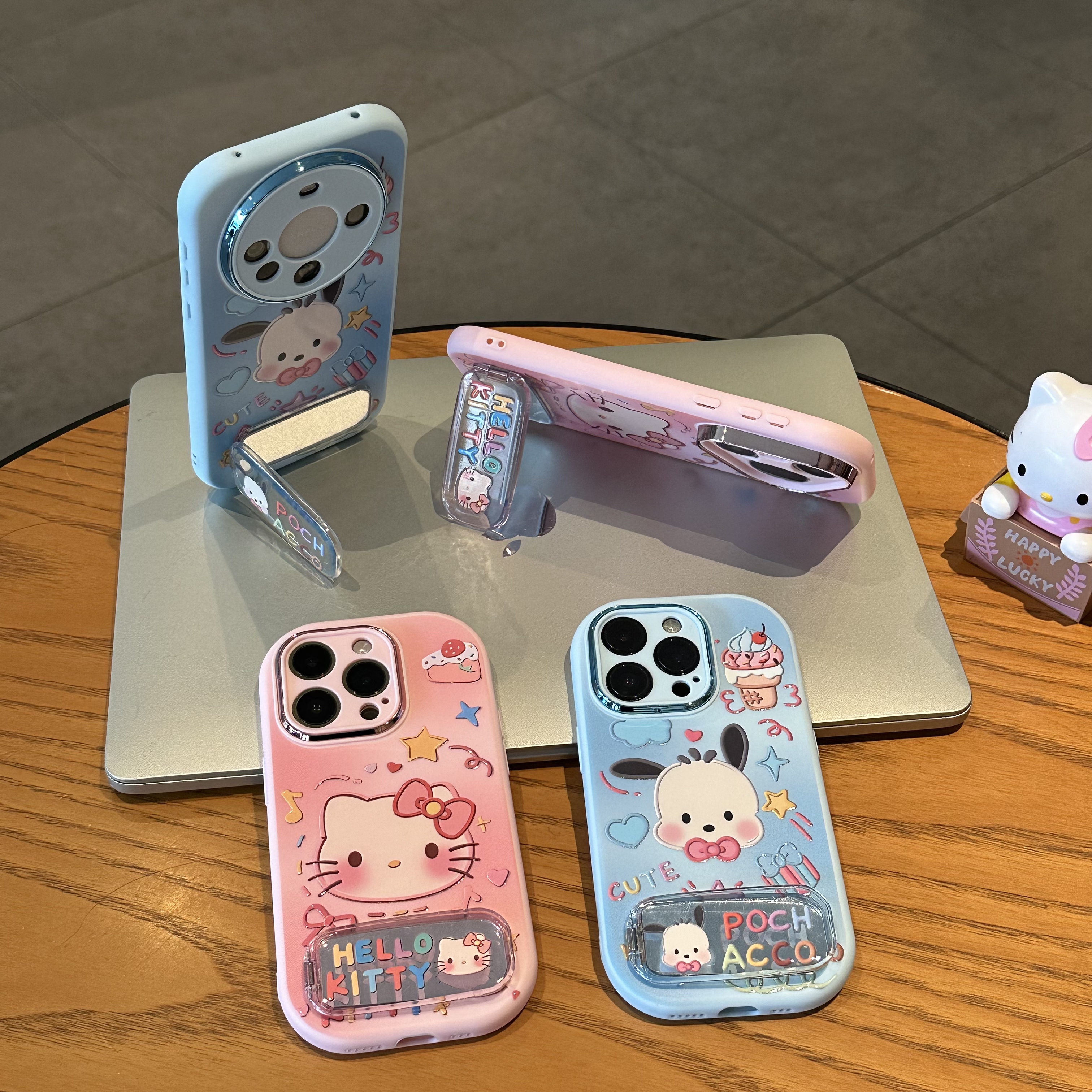 欧克里里 KT帕恰狗镜子支架适用苹果17/16手机壳华为vivo小米oppo