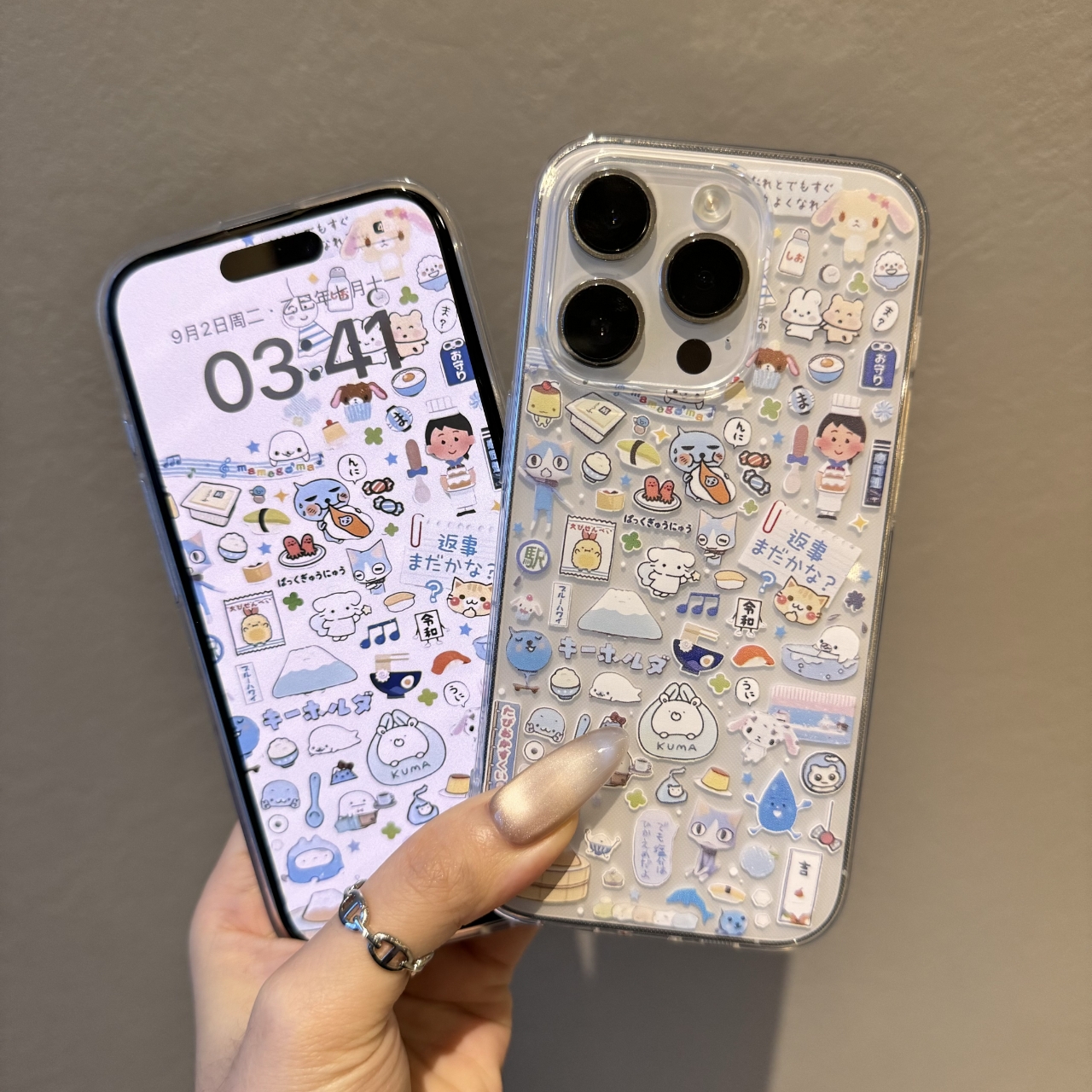 可爱蓝色酷儿适用苹果iPhone16小米oppovivo华为p7015国产精孔