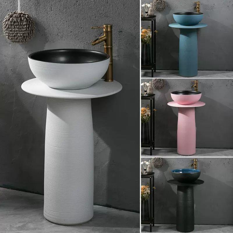 阳台立柱式洗脸盆落地式一体户外洗手盆庭院家用立柱盆室外洗手池