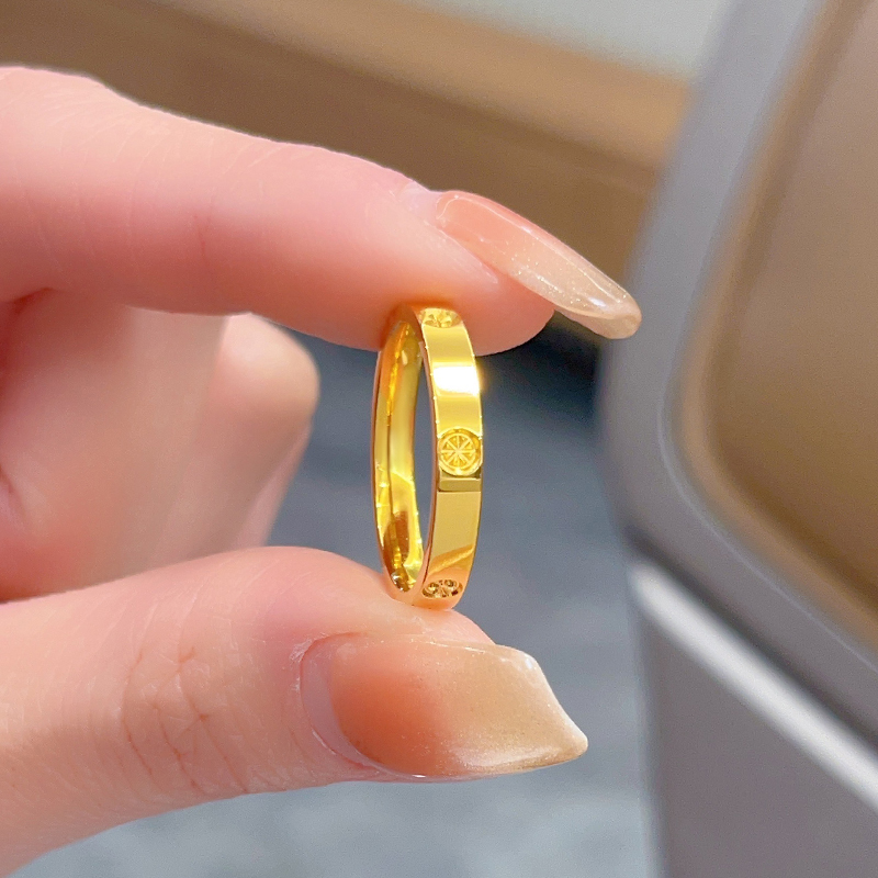 钛钢戒指 米字戒指女轻奢小众高级感时尚百搭简约素圈男女指环