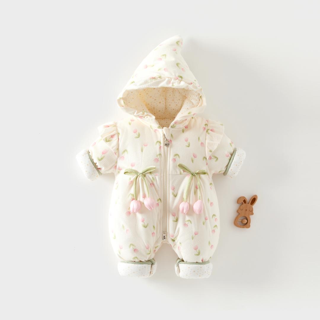 婴儿冬装连体衣服加厚棉衣新生儿宝宝抱衣婴幼儿秋冬装套装外出服