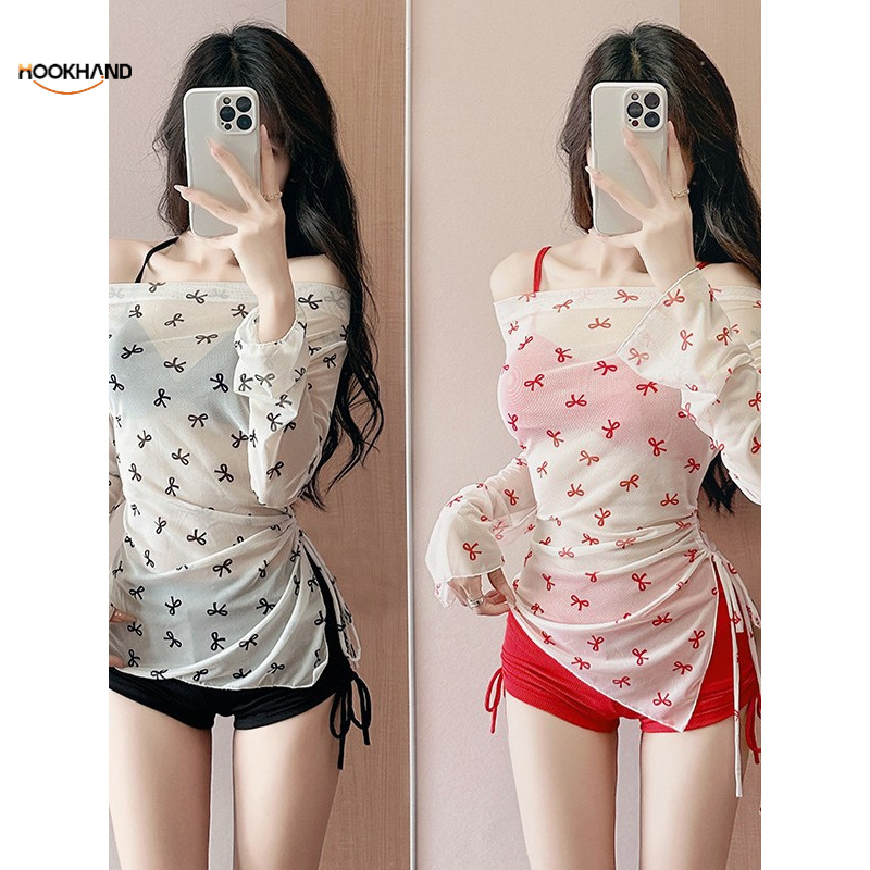 2025新款游泳衣女分体式三件套遮肚显瘦聚拢小胸韩国ins风泡温泉