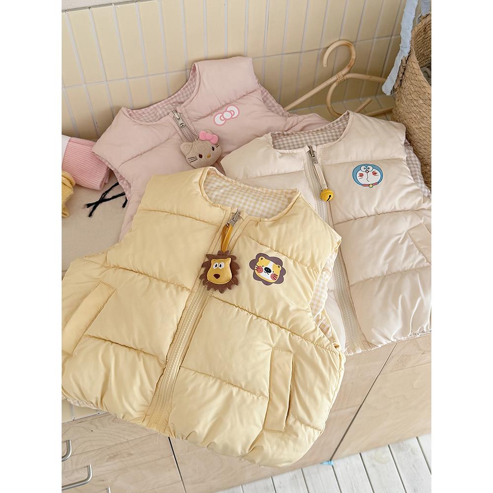 10岁女童马甲2025秋冬儿童保暖羽绒马甲男女童宝宝外穿加厚可爱