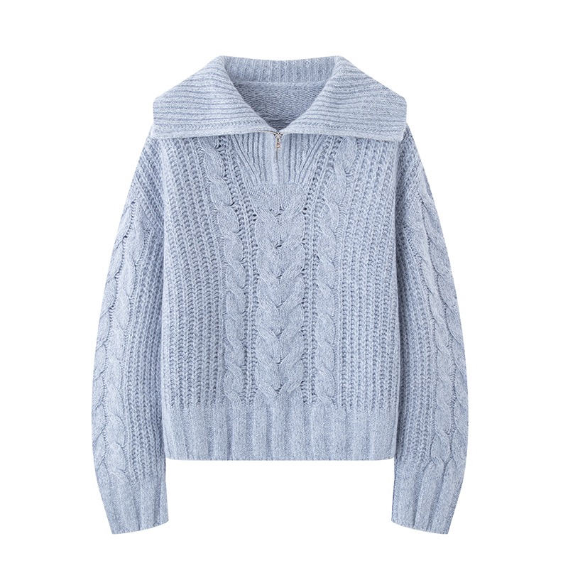 商场同款2025秋新款长袖宽松羊毛针织衫女套头毛衣4003