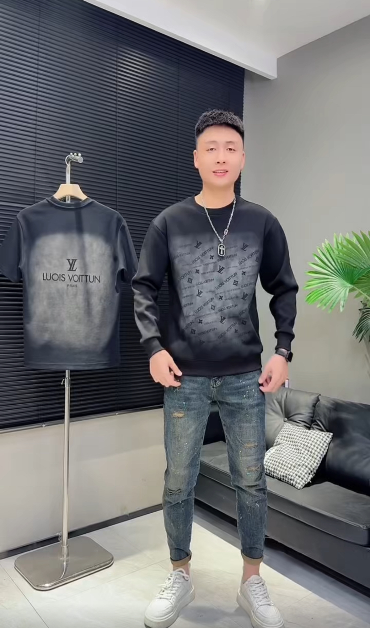 秋冬渐变晕染字母情侣卫衣潮时尚网红爆款情侣卫衣