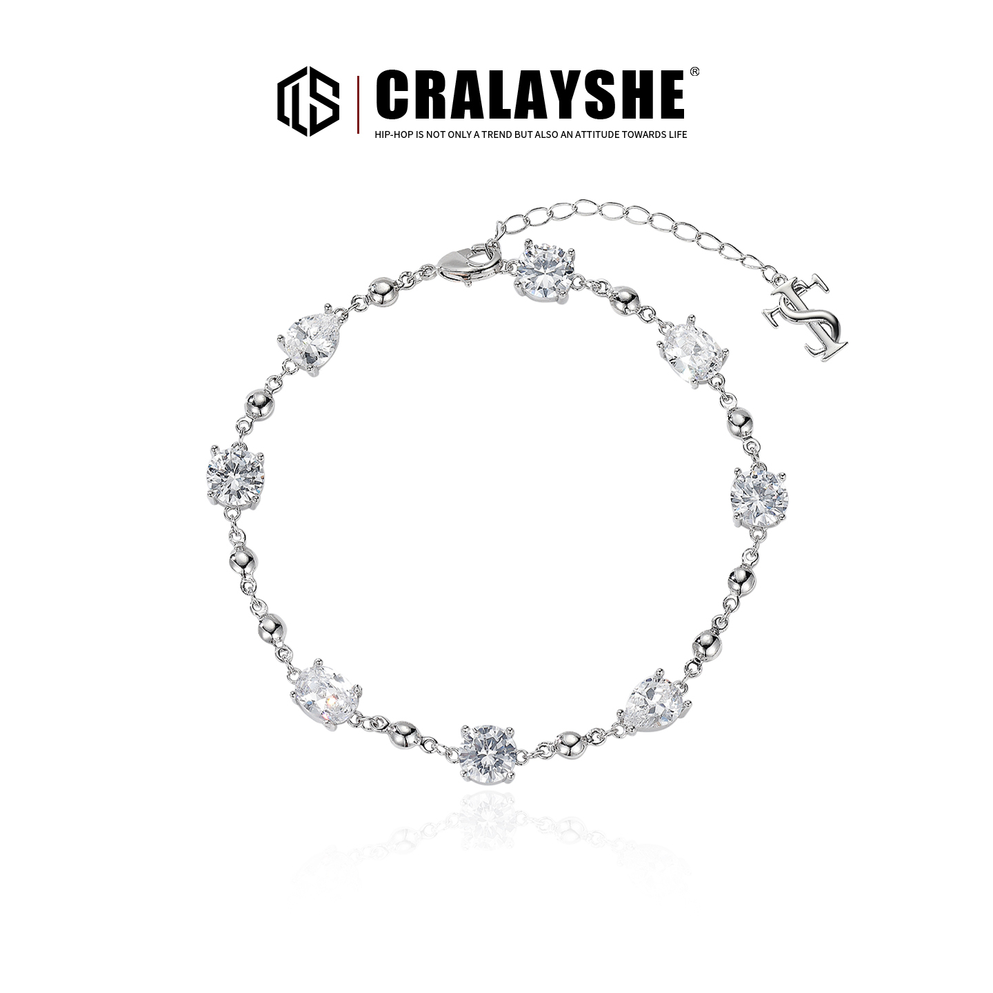 925银手链 满钻stk手链欧美潮流轻奢高级感男女情侣饰品生日礼物