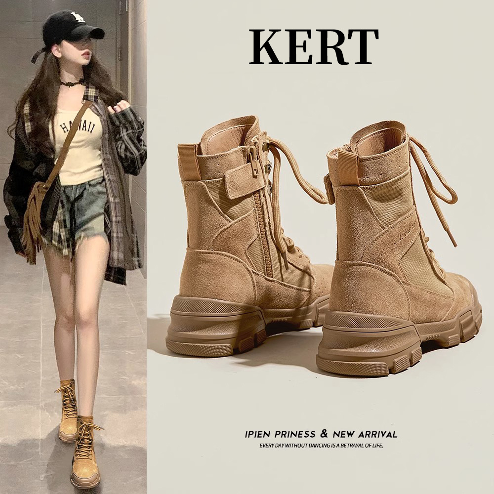 官方正品货厚底马丁靴女2025年新款户外徒步登山鞋旅行沙漠工装靴