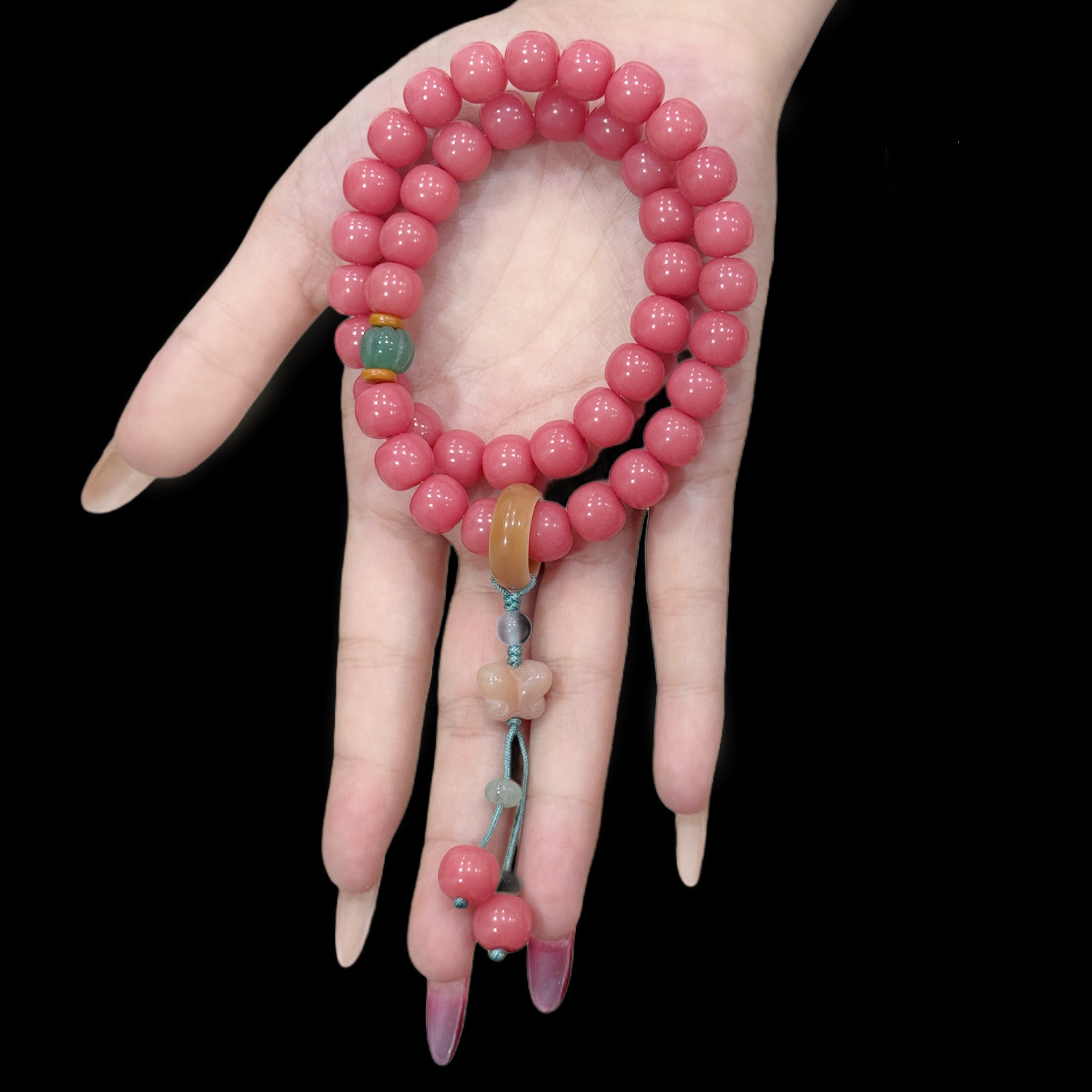 菩提多圈手串女新中式国风蝴蝶念珠手链diy复古手持