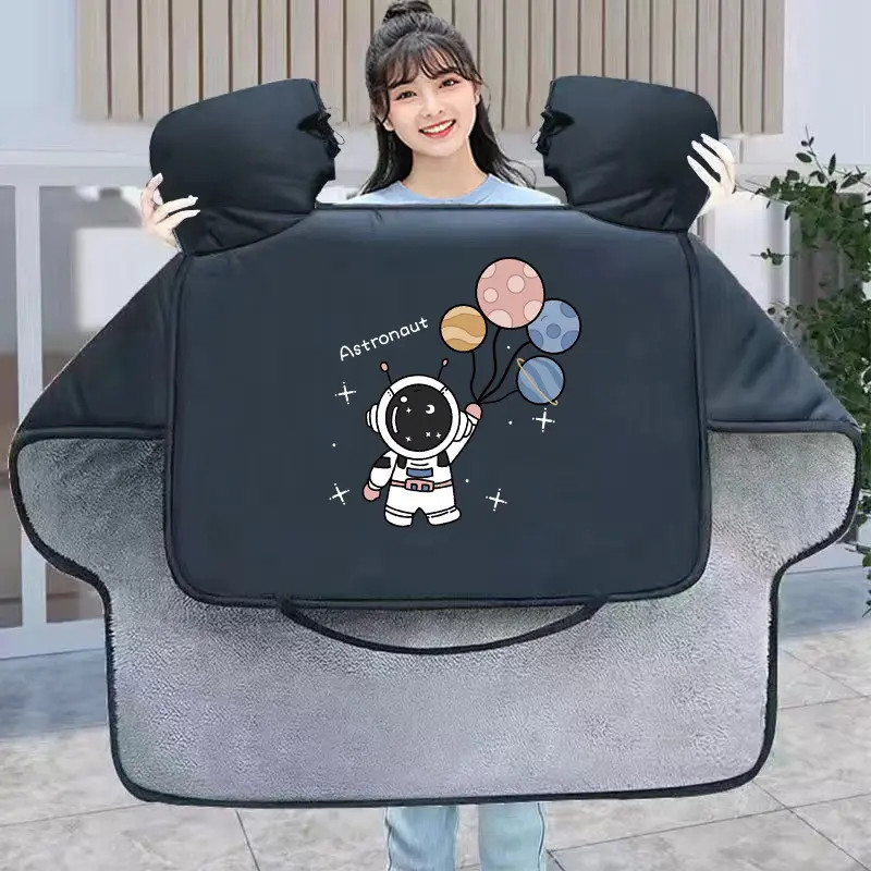 加绒加厚防水冬季电动车挡风被加大加宽摩托车电瓶车新款保暖冬款