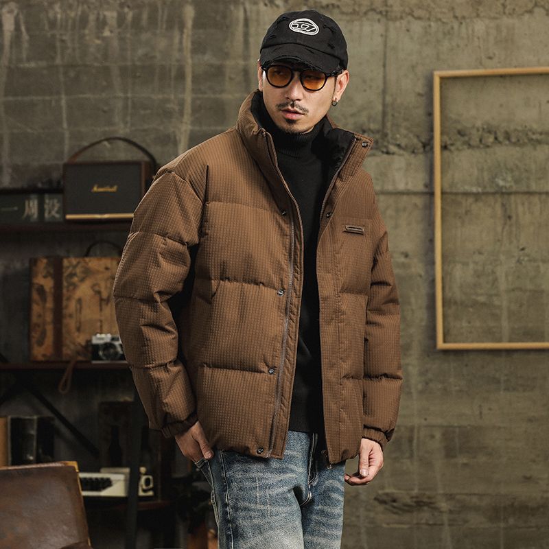 【过检】新国标90白鸭羽绒服保暖立领工装风潮流风休闲半派冲锋衣