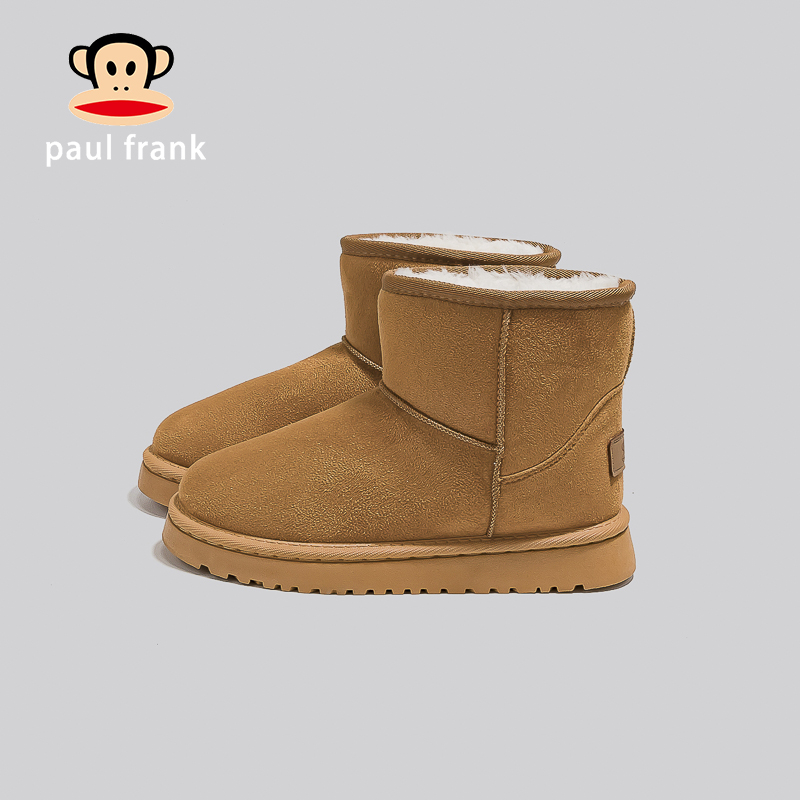 大嘴猴厚底雪地靴女款冬季加绒加厚防滑棉鞋女中筒靴保暖抗寒棉靴