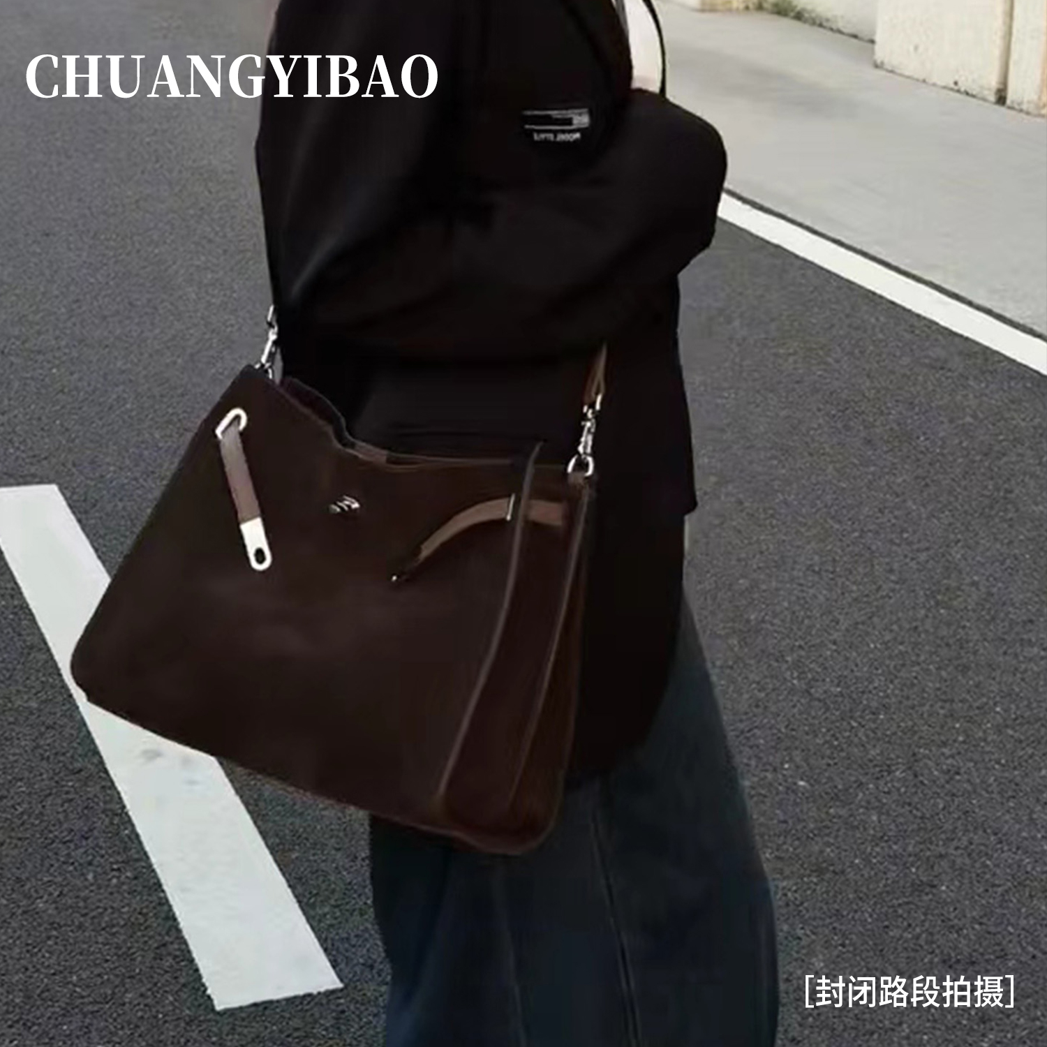 大容量咖色包包女士2025秋冬新款麂皮绒高级感时尚通勤单肩斜挎包