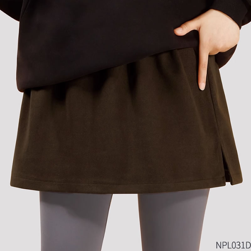 秋冬季毛呢屁帘女高级感卫衣鲨鱼裤遮屁股叠穿下摆短裙大码半身裙