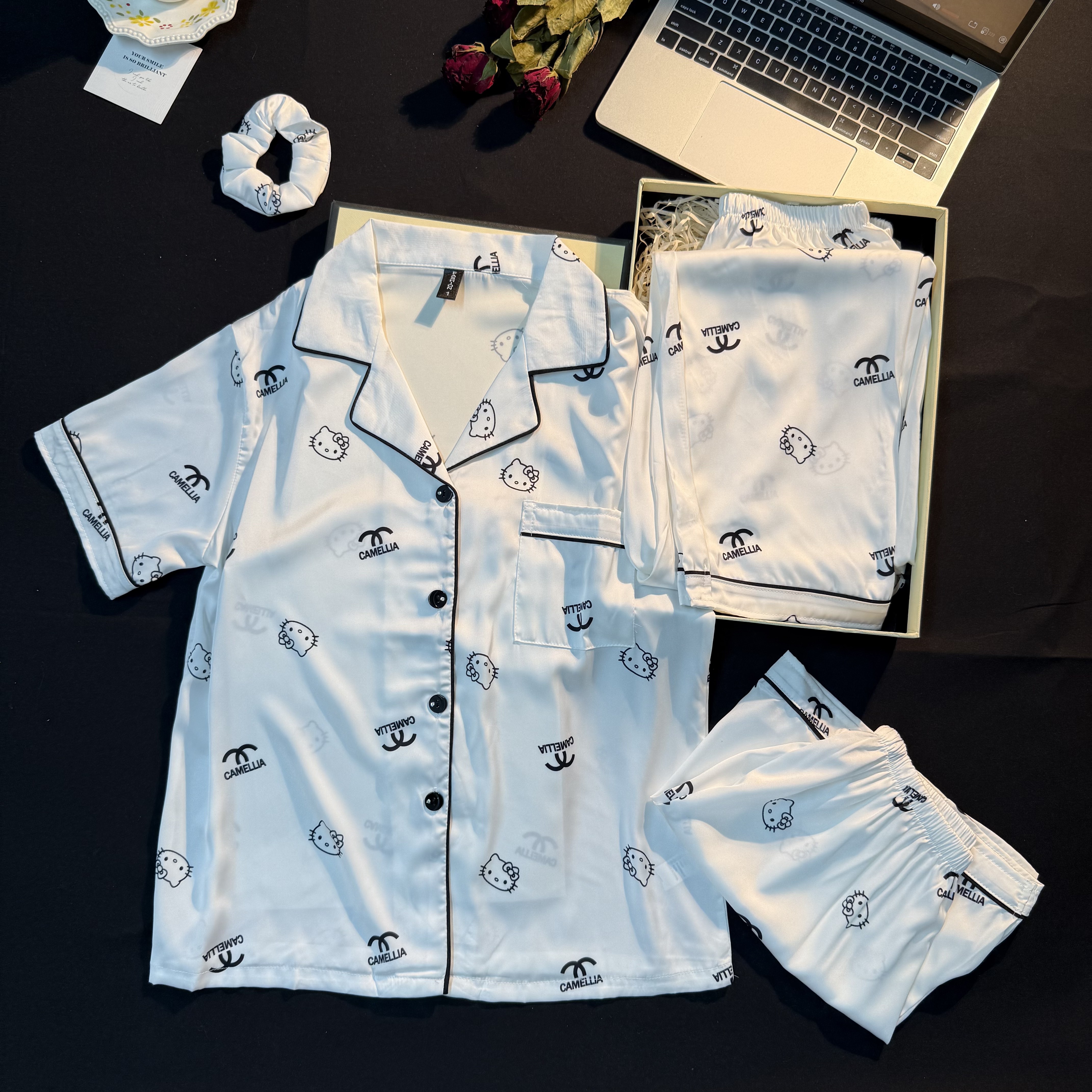 夏季新款睡衣女套装面料柔软舒适家居服可外穿夏天冰睡衣冰丝