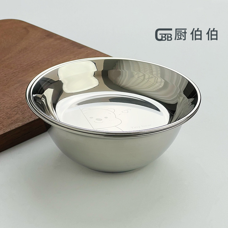 小熊情侣盘盆套装18-10不锈钢餐盘餐盆两件套