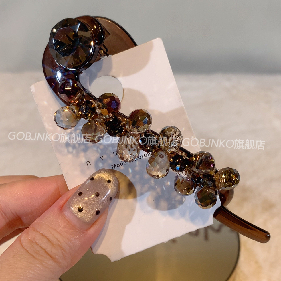 GOBJNKO法式千金风女扭扭夹极简风发夹发卡发饰温婉风韩系盘发夹