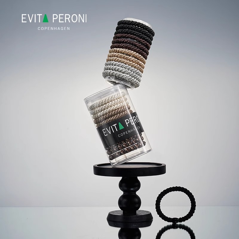 丹麦MEIYEJEWELRY/伊曼达新款弹力皮筋发绳头饰扎头发黑色女发圈