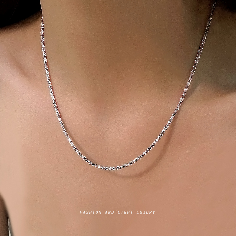 钛钢项链 小众时尚轻奢满天星项链男潮流简约百搭男士锁骨链素款