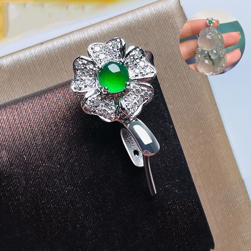 镀18K色豪华佛公观音吊坠扣头高档吊坠夹扣项链万能扣瓜子扣diy品