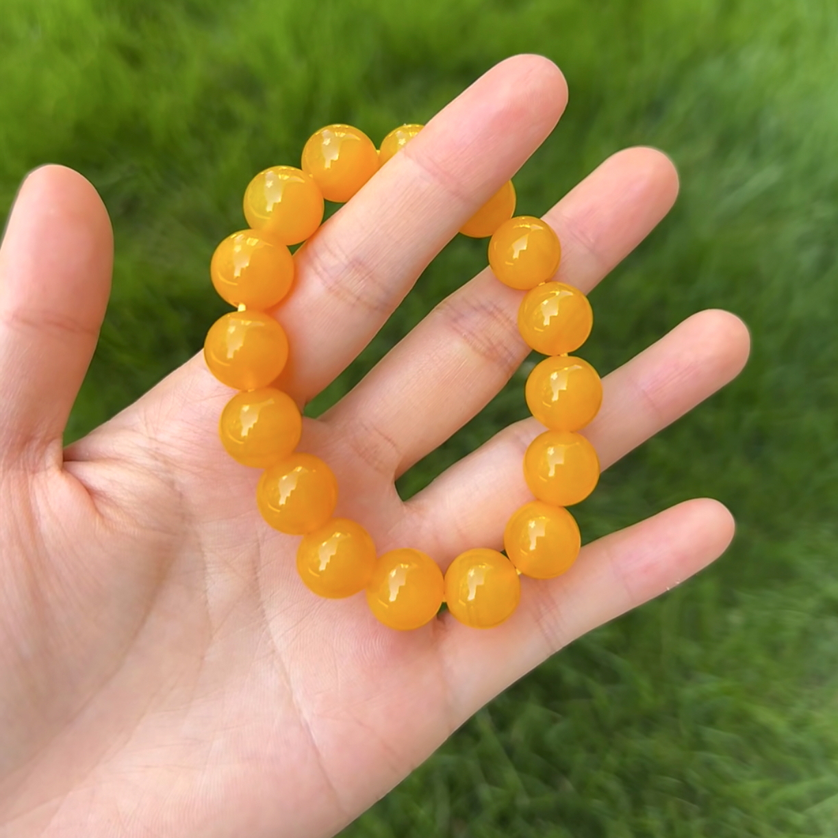 天然黄玛瑙手串14mm
